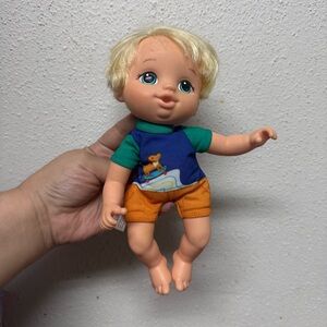 MLittles Baby Alive Little Zack Body Doll Blonde Hair Blue Eyes Dog Outfit